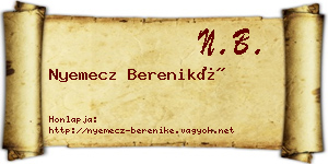 Nyemecz Bereniké névjegykártya